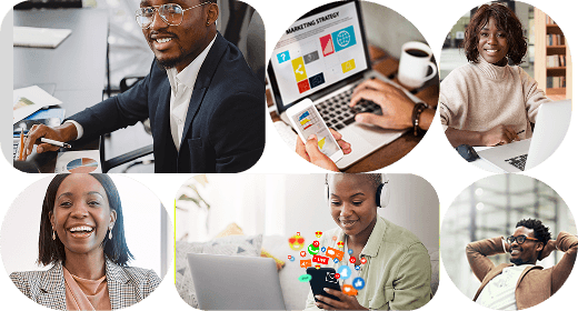 Professional team collaborating on software development projects